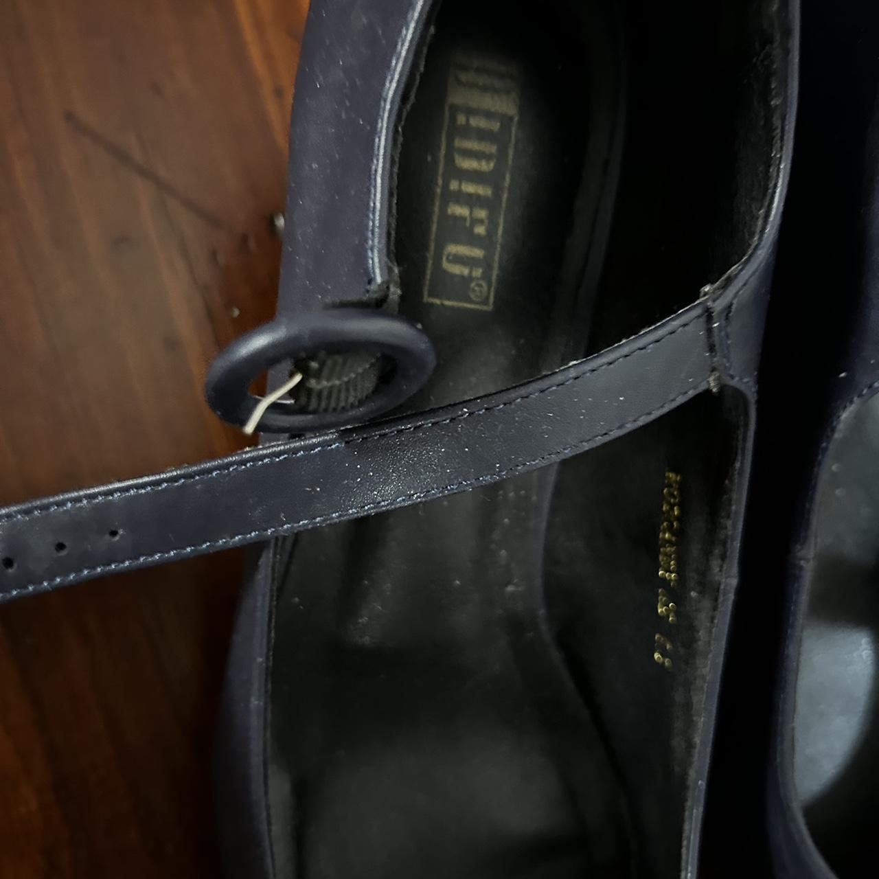 navy blue thick heels
