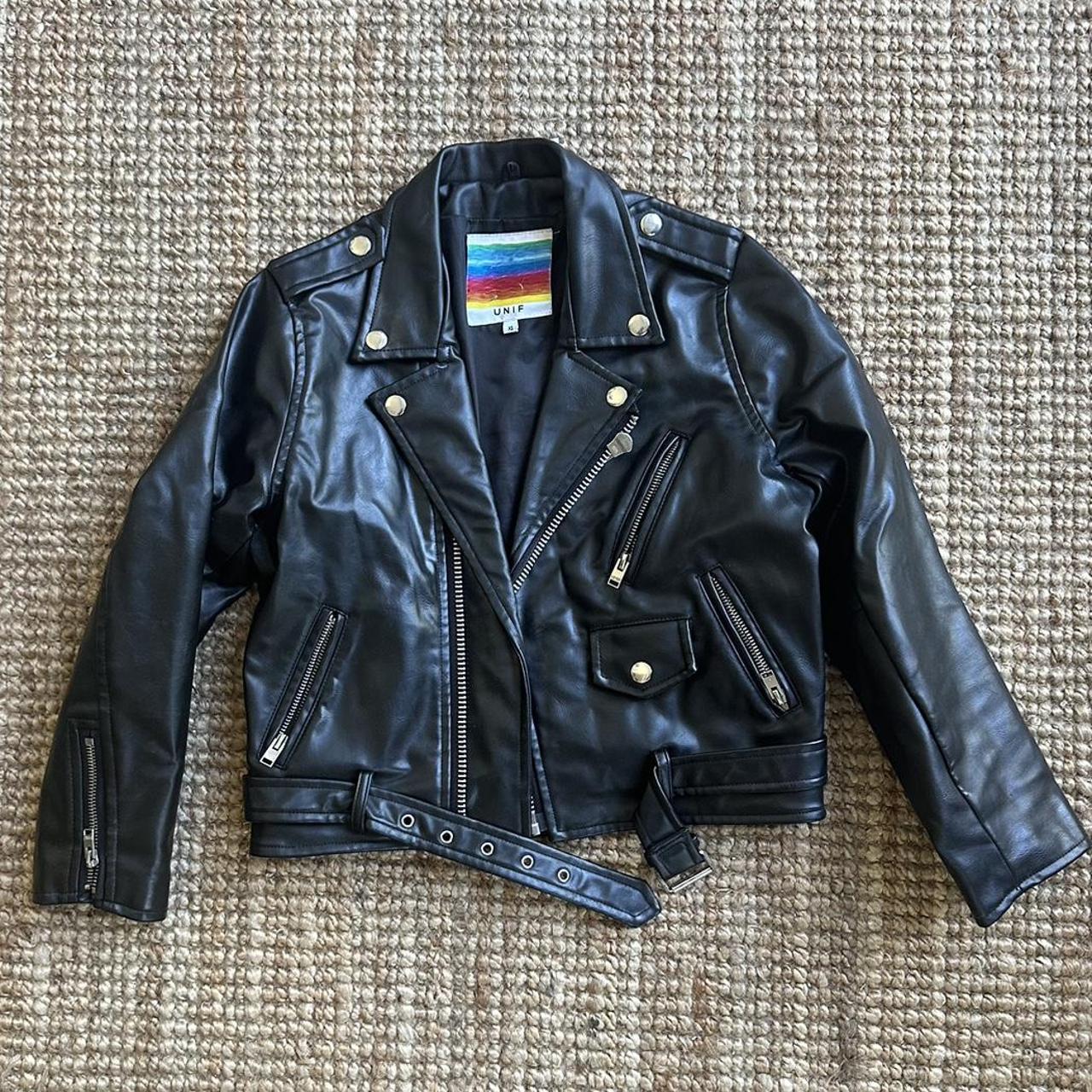 2015 unif cropped leather jacket, fantastic...