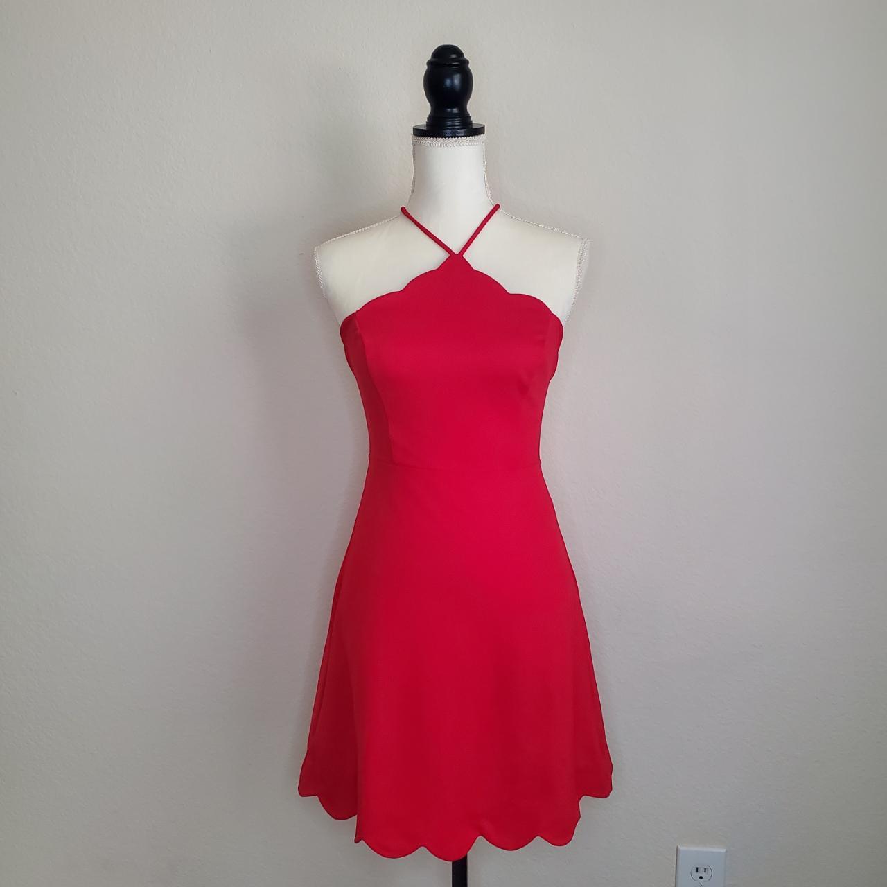 Lush Women's Scalloped Dress Red Small This adorable... - Depop