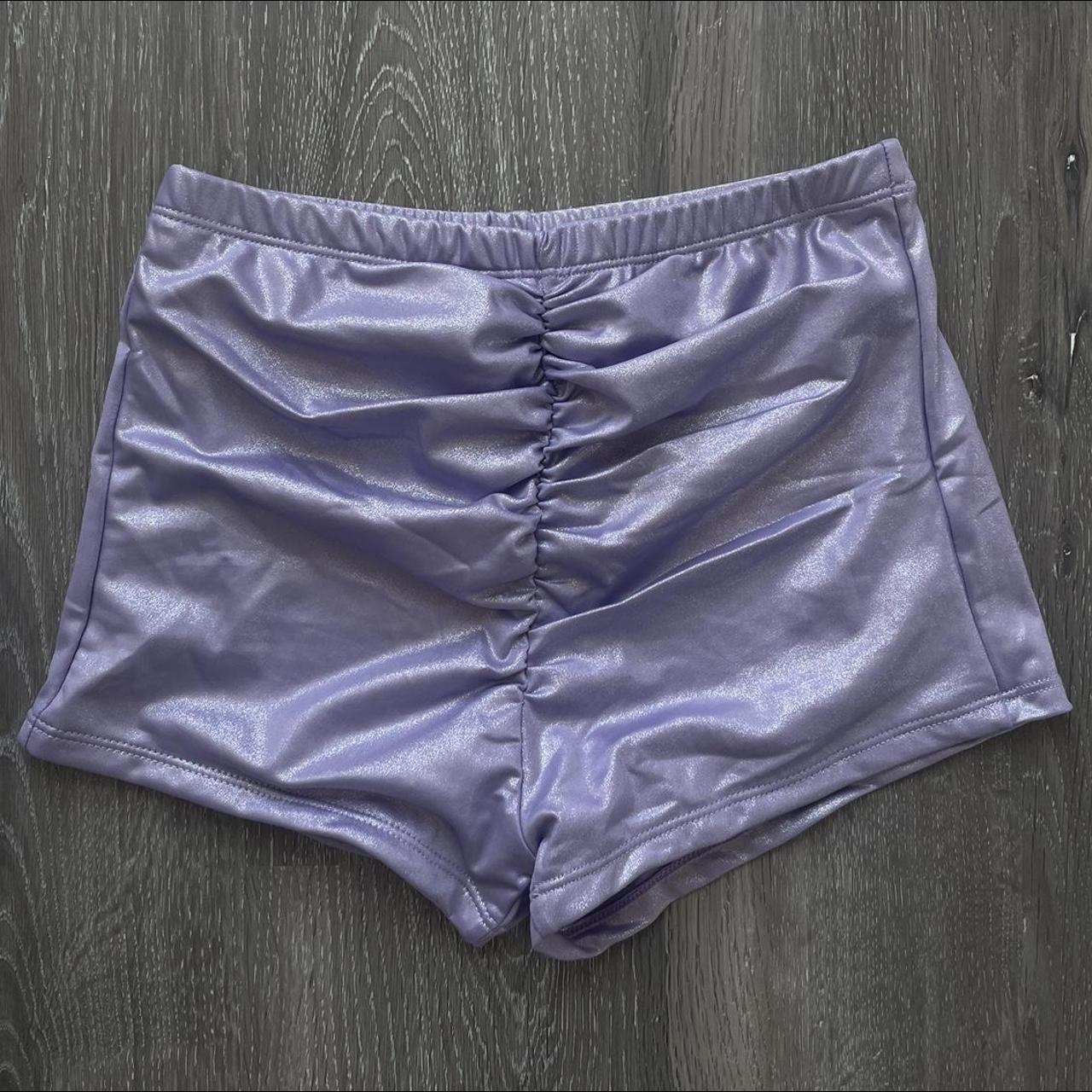 Sparkly purple booty shorts Fits XSS I love these... Depop
