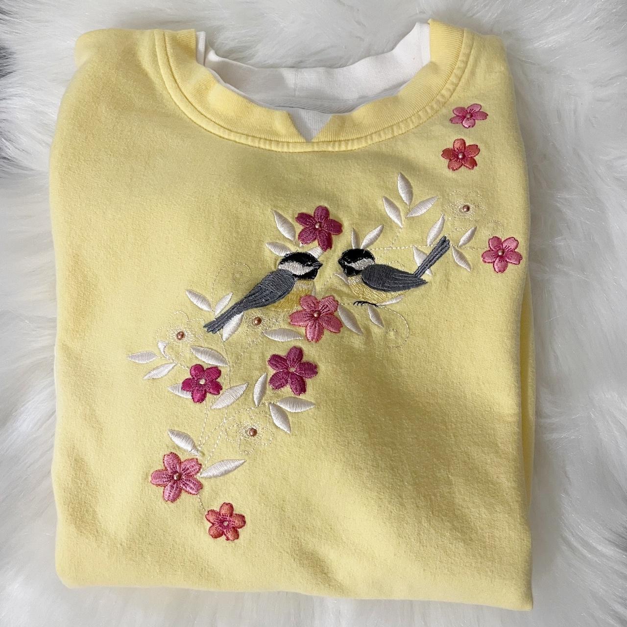 Embroidered chickadee cheap sweatshirt