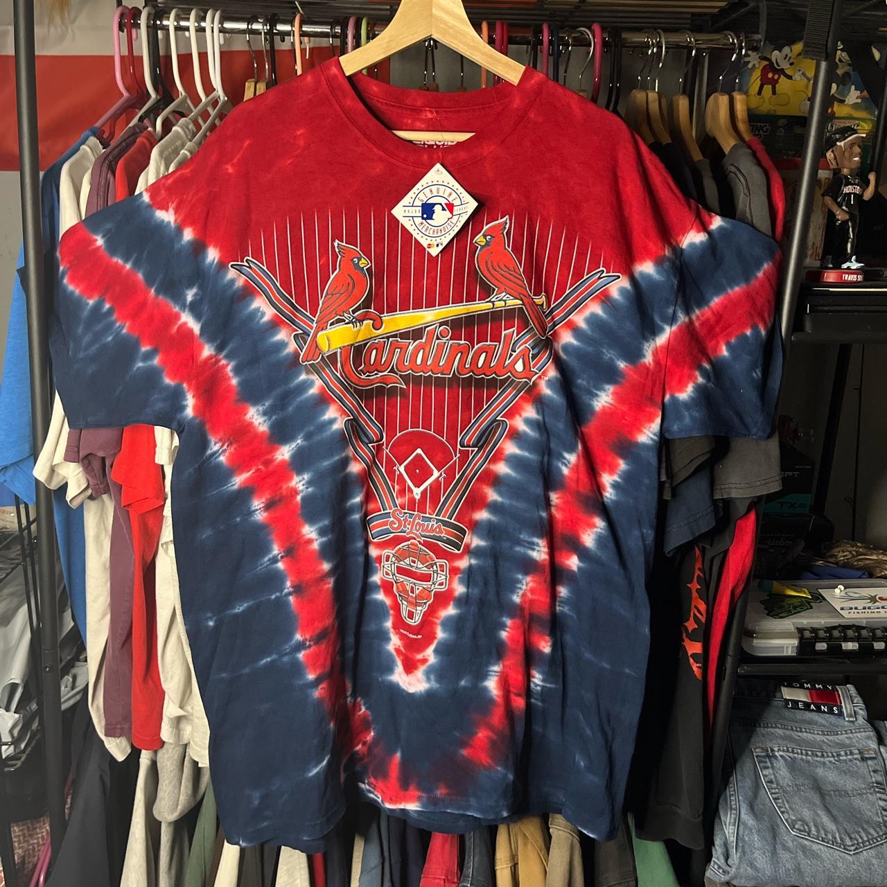 Vintage St Louis Cardinals MLB Baseball Liquid Blue Size XL Tie Dye T-shirt
