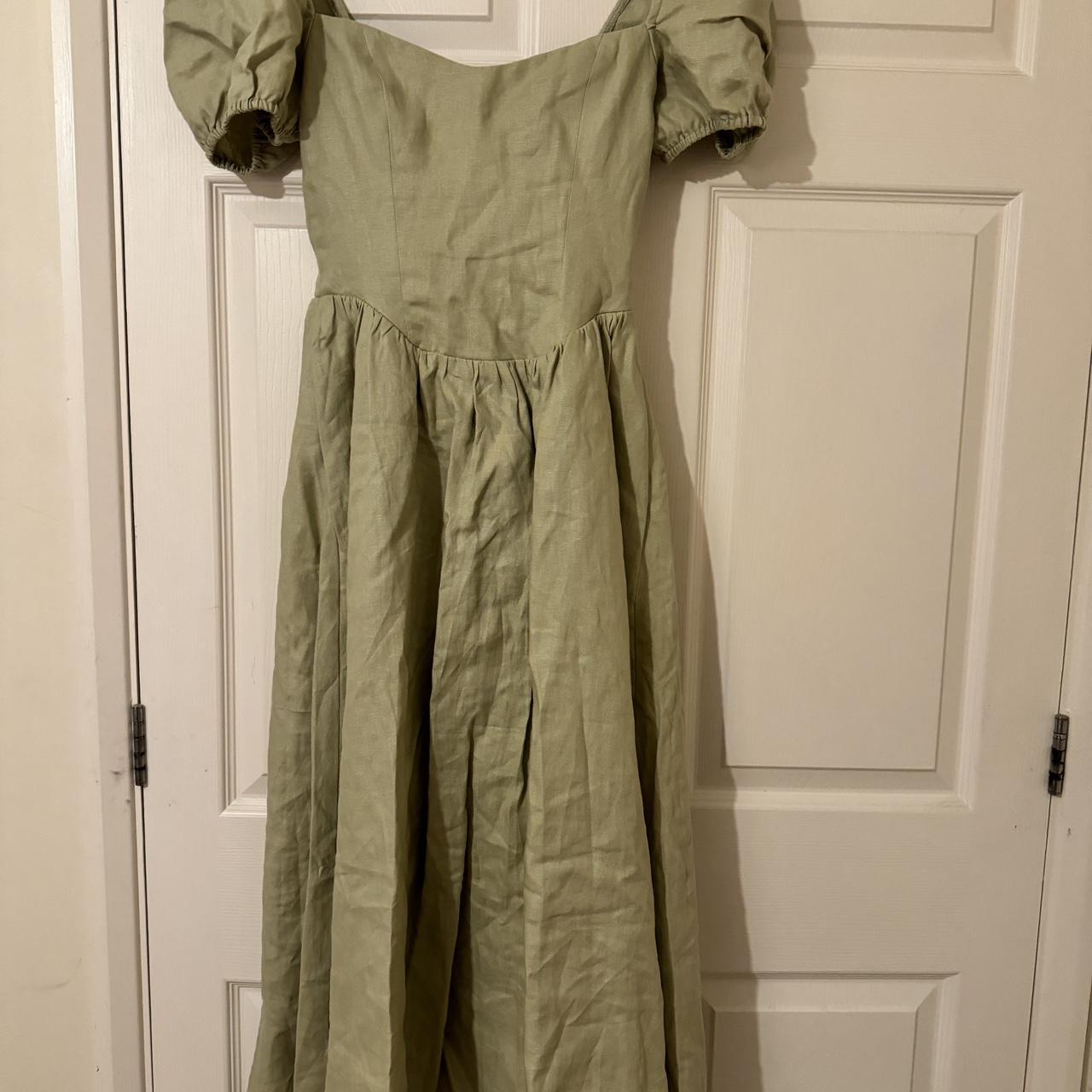 Reformation Davila dress New without tag Light green... - Depop