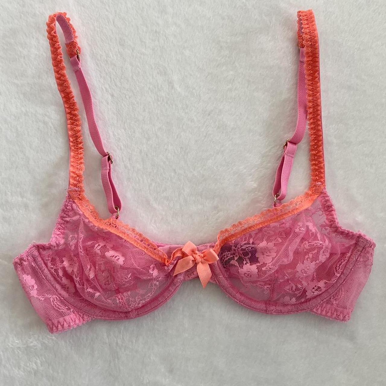 Agent Provocateur Women's Pink and Orange Bra | Depop