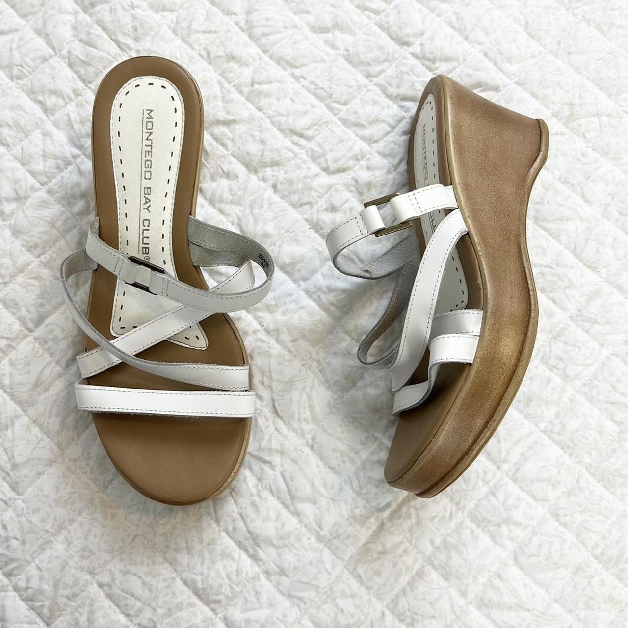 Y2k boho white wedge sandals Montego Bay size 8.5... - Depop