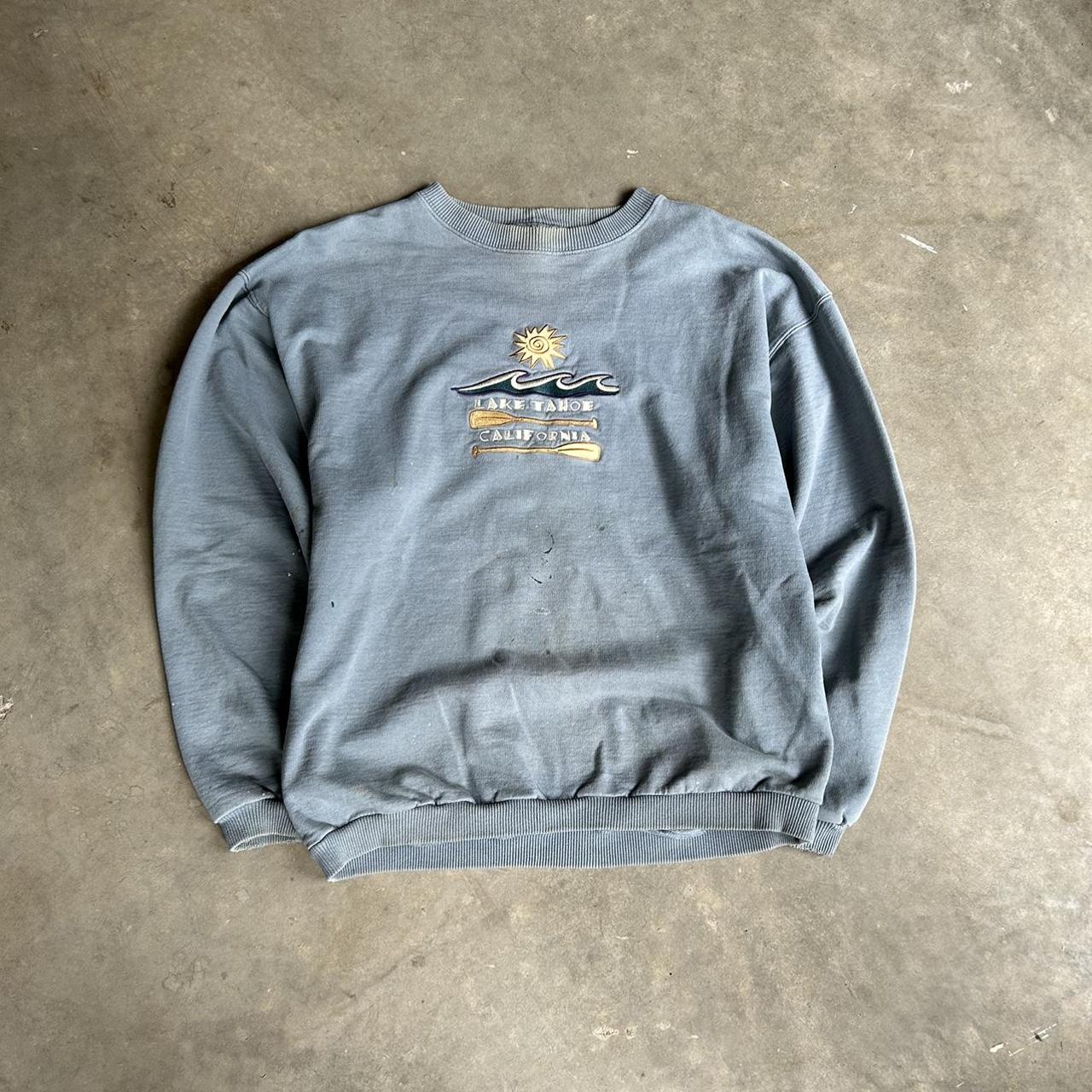 90’s Lake Tahoe Sweatshirt Size Large 23.5 x 26 - Depop