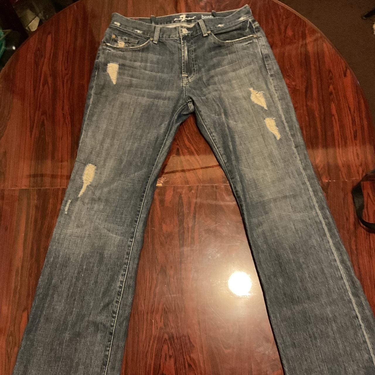 vintage bootcut 7 jeans | beautiful wash and rips 