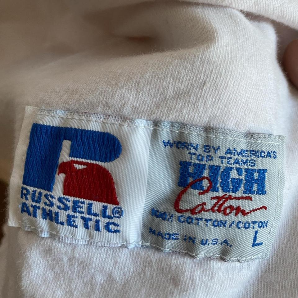 Vintage 90s Russell High Cotton Blank Long Sleeve... - Depop