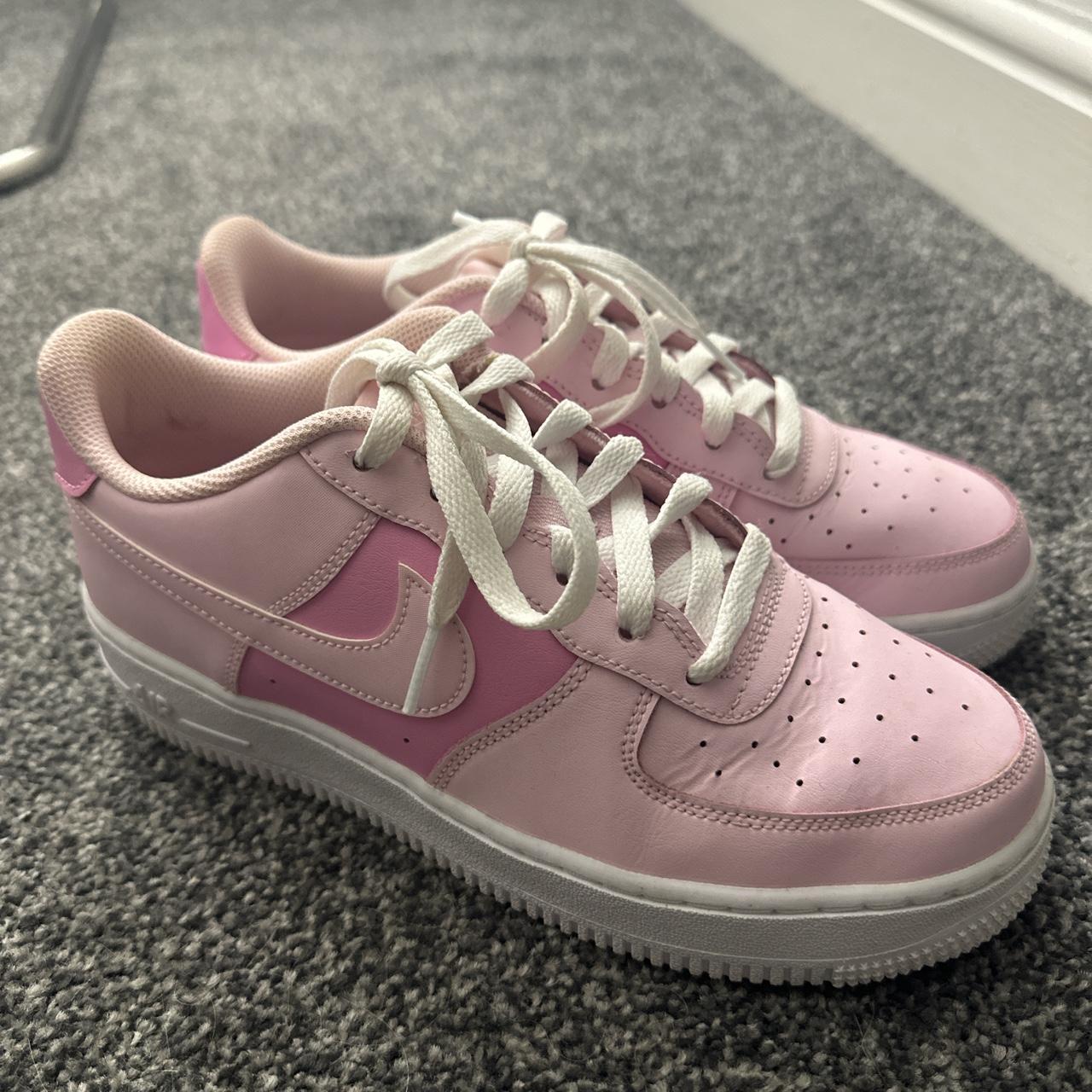 Pink Nike Air Force ones, only been worn once or twice - Depop