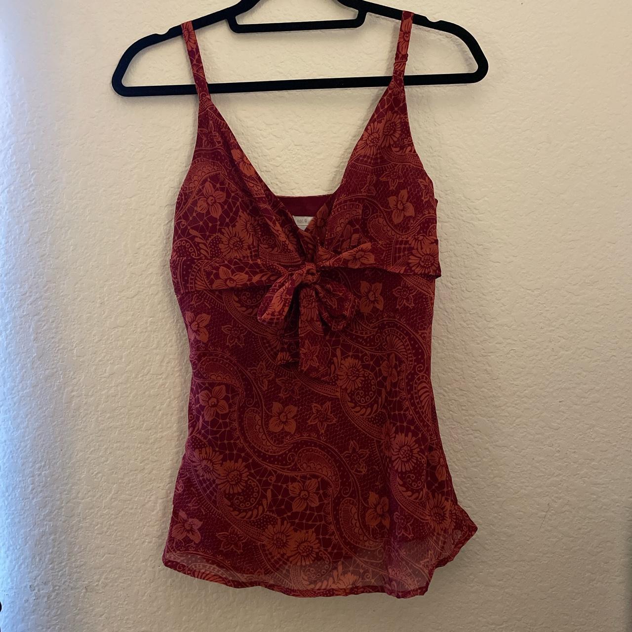 Apt. 9 Women's Burgundy and Red Blouse | Depop