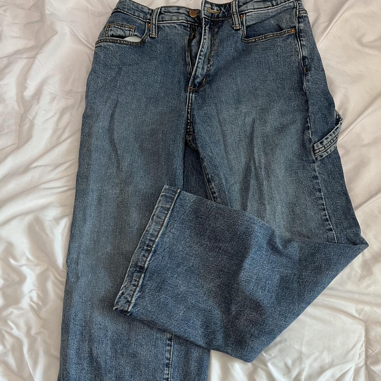 High rise wide leg cargo jeans size 6 from target... - Depop