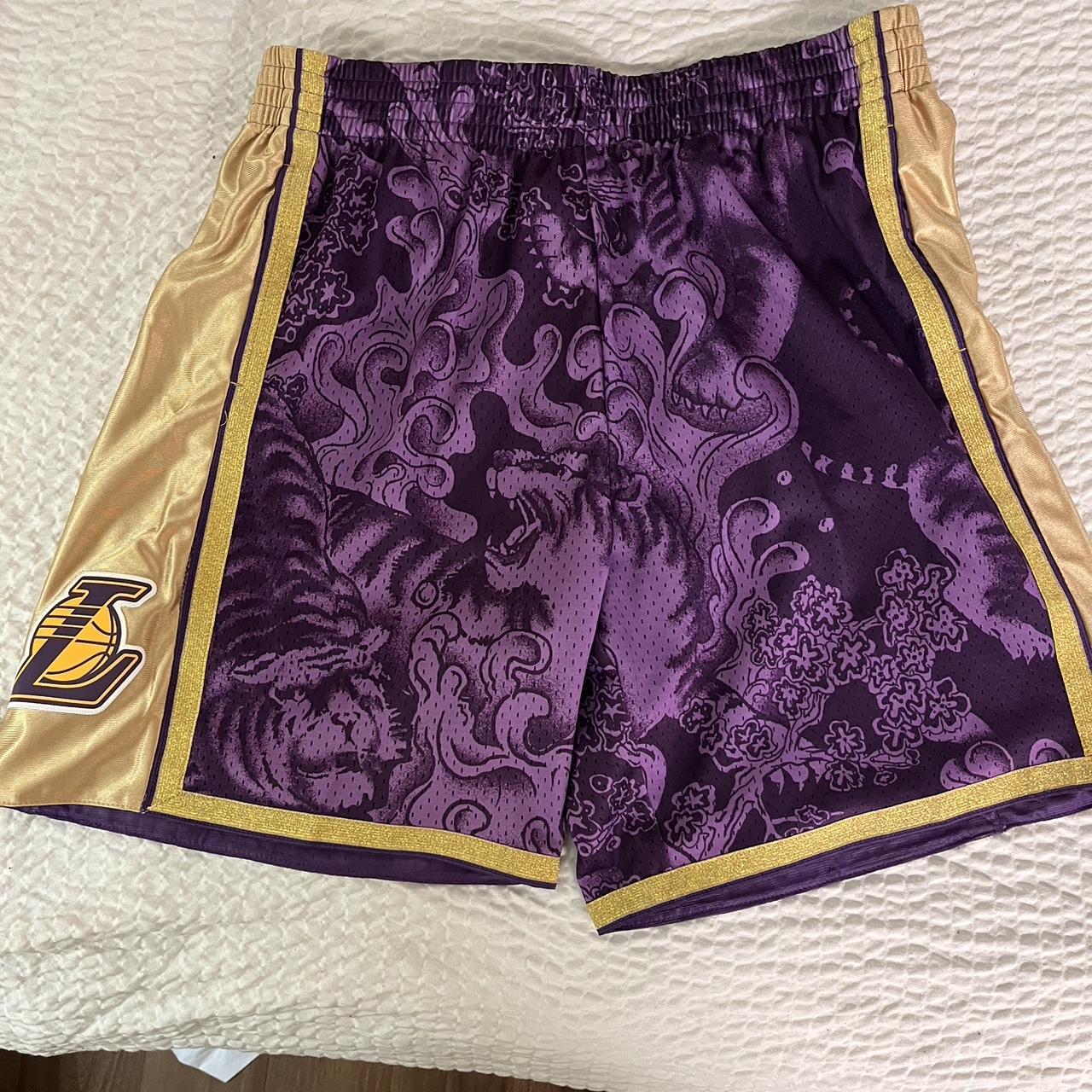 Men's Mitchell & Ness Purple Los Angeles Lakers Hardwood Classics Lunar New Year Swingman Shorts, Size: XL