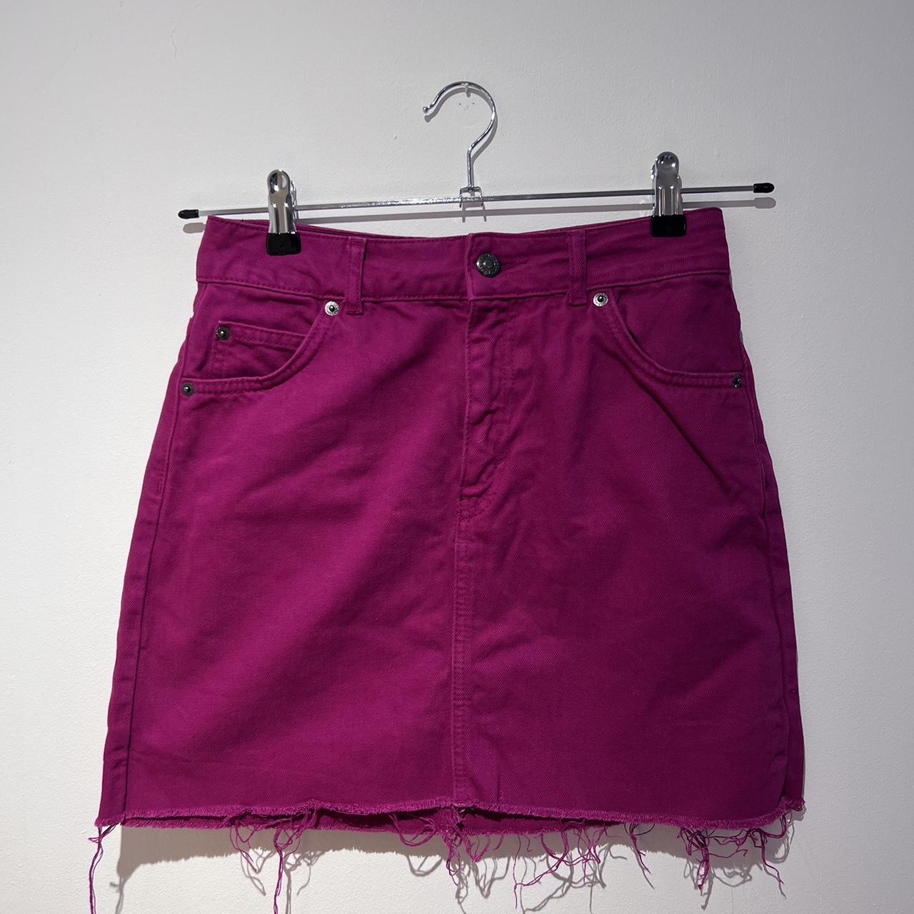 Topshop pink / purple denim skirt UK 8 price... - Depop