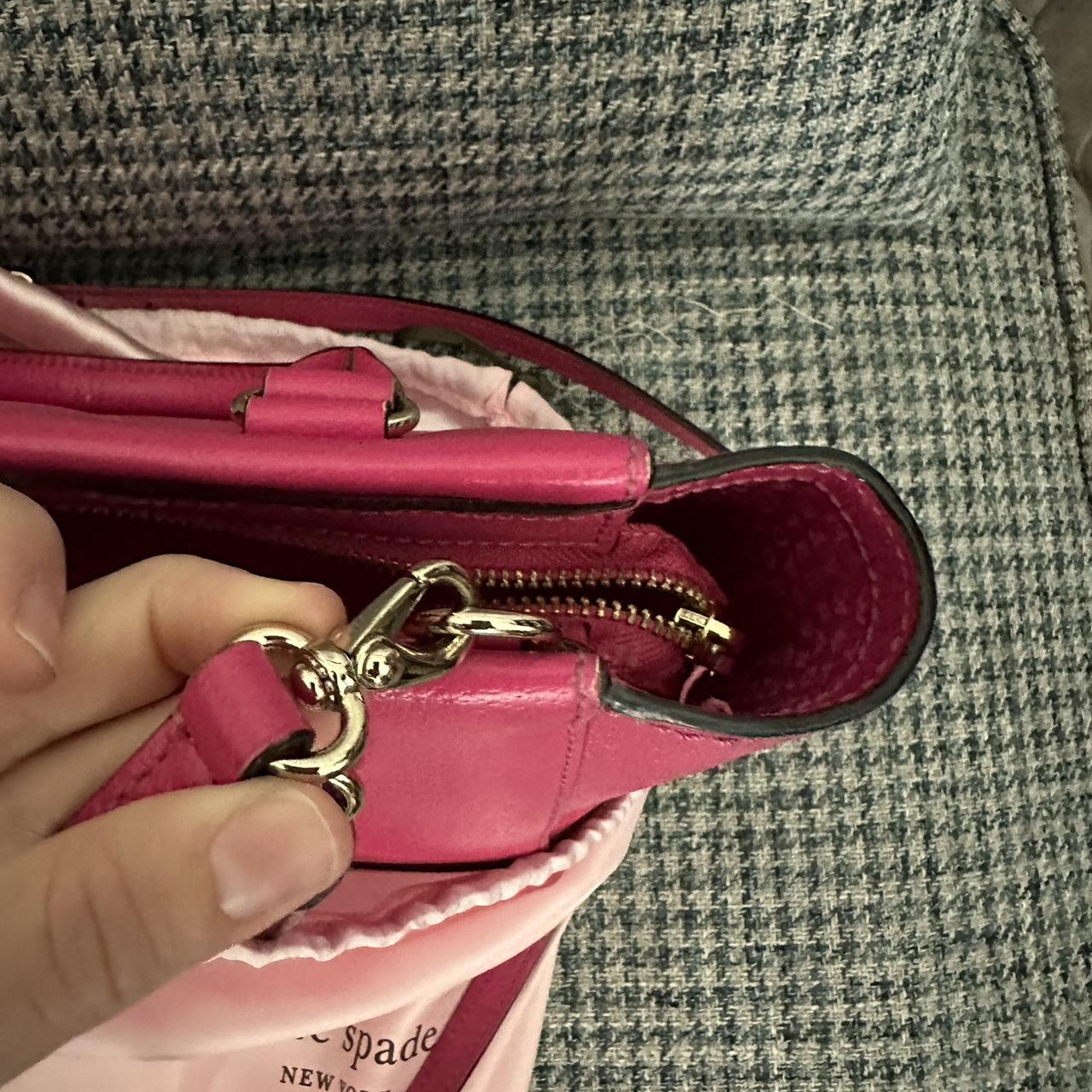 Kate purchases Spade Wellesley Small Camryn Hot Pink Leather Satchel Purse Handbag