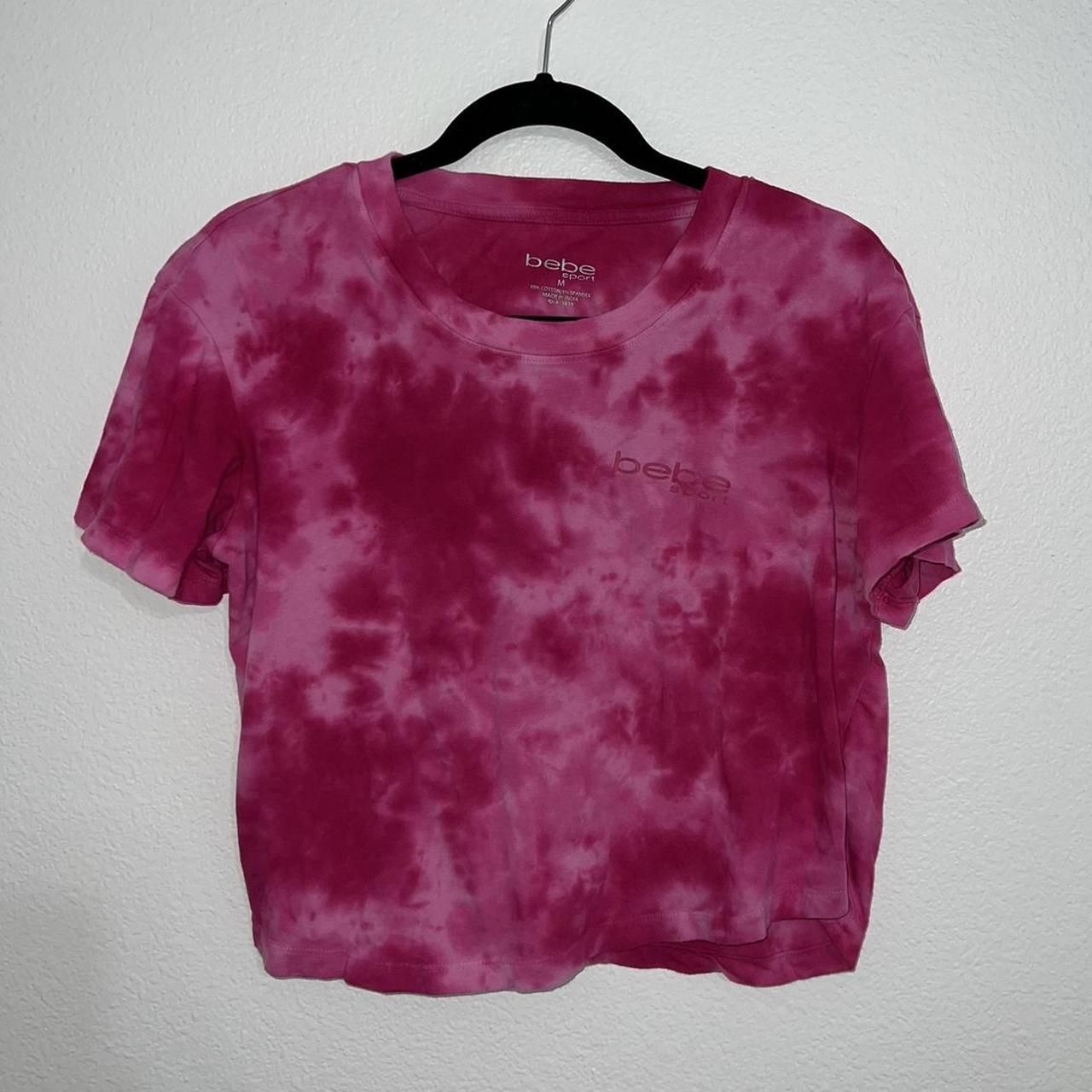 pink/purple tie dye BeBe crop top :) this shirt is... - Depop