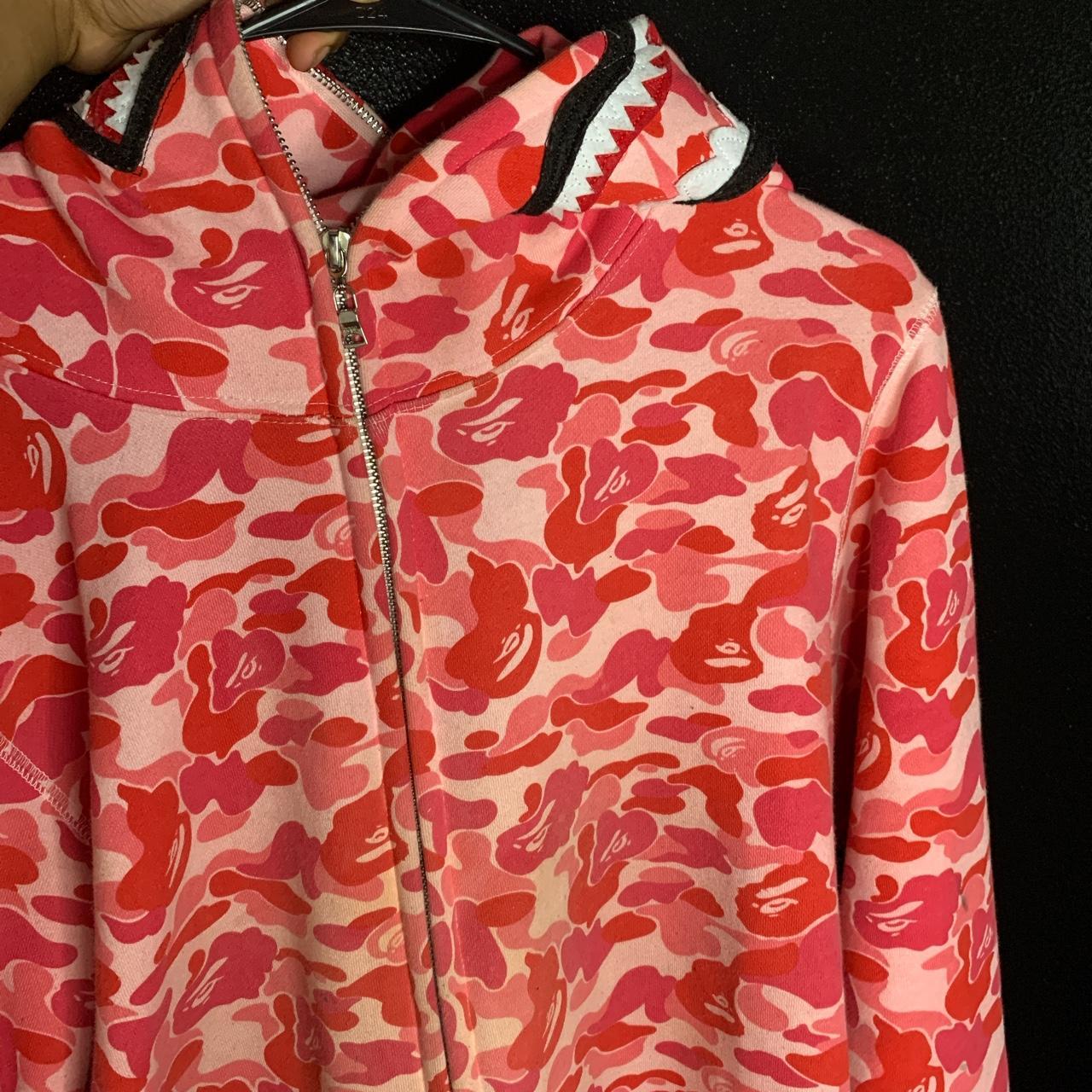 Pink and red bape hoodie hot sale