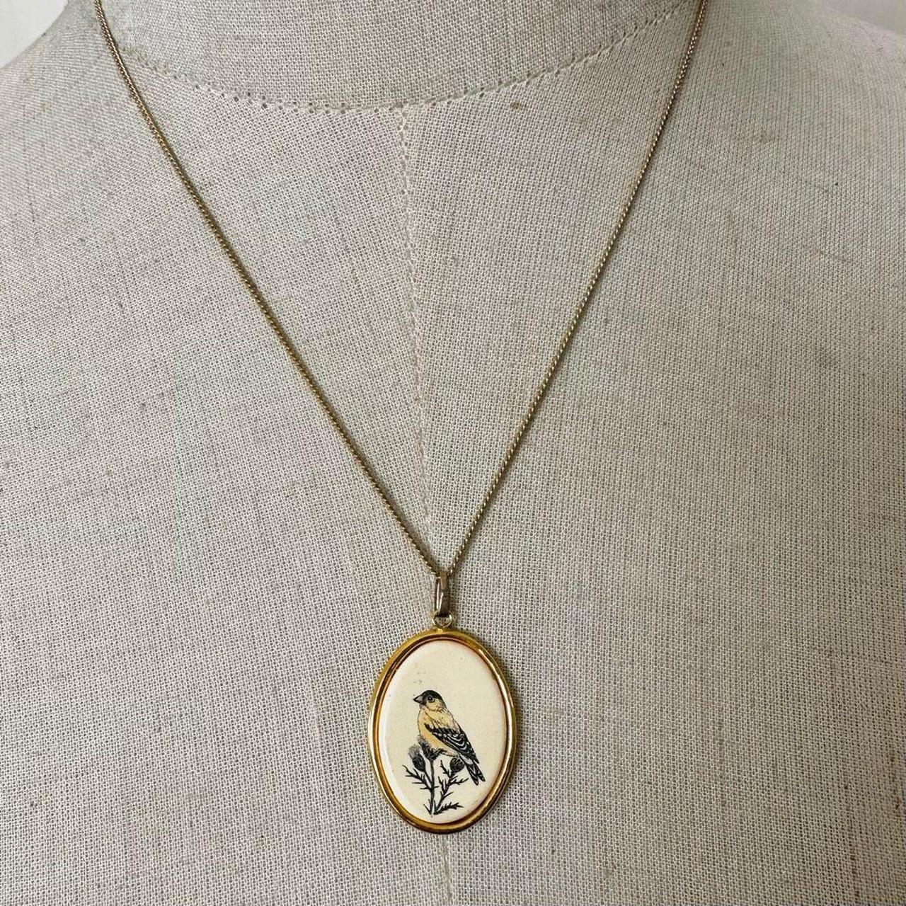 VINTAGE BARLOW Signed Mayflower Pendant Gold Tone Necklace selling