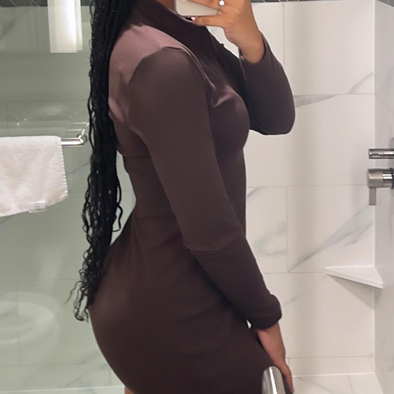 Aritzia Women's Brown Dress Depop