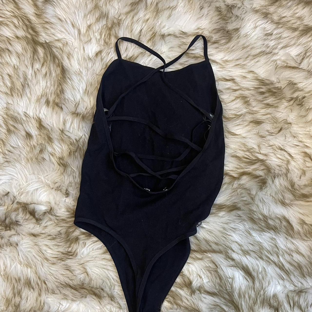 Fashion Nova Women's Black Bodysuit | Depop