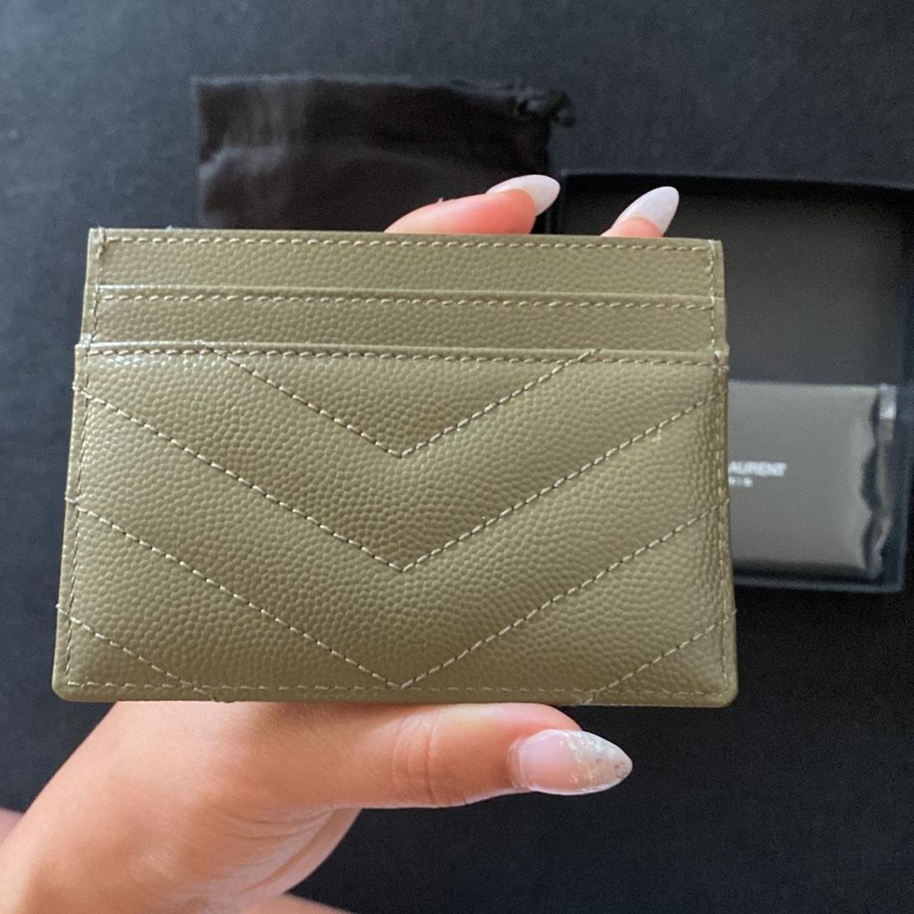 YSL wallet with box brand new olive green #ysl - Depop