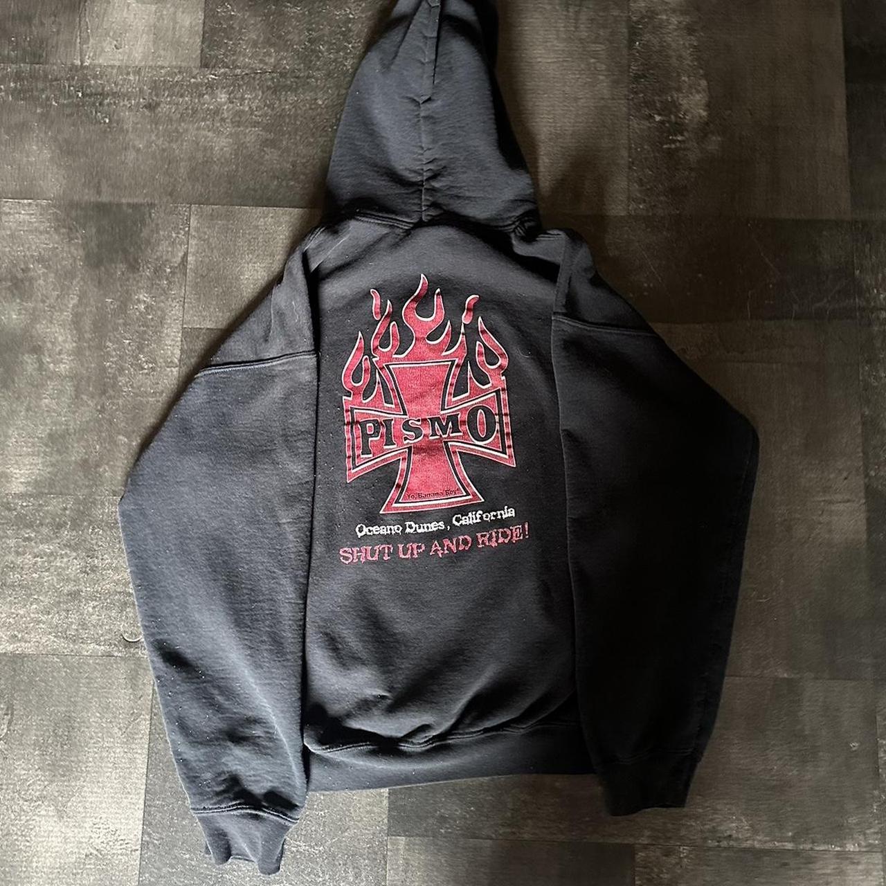 Pismo iron cross hoodie Great cropped Size medium Depop