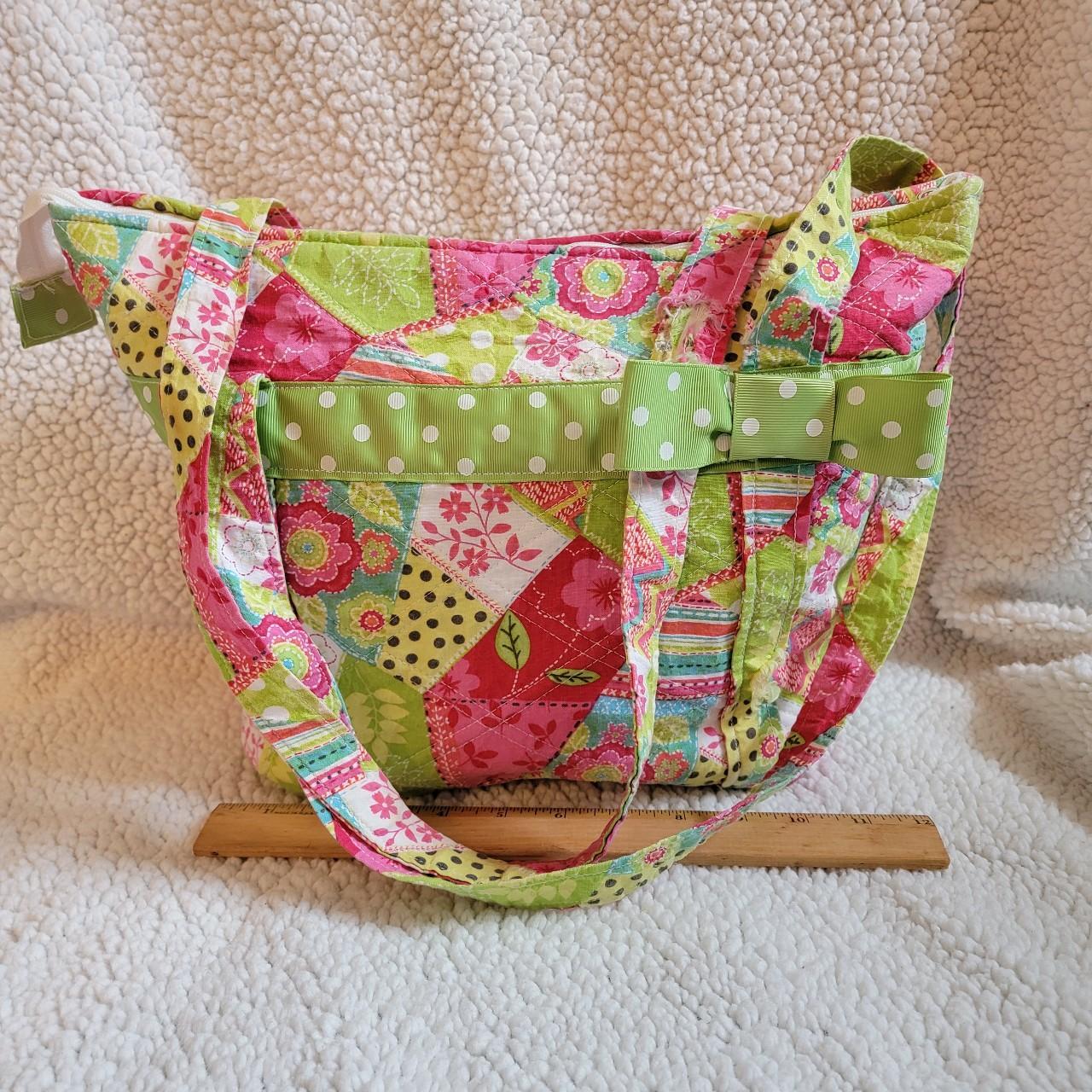 Vera Bradley Women's Pink and Green Bag | Depop