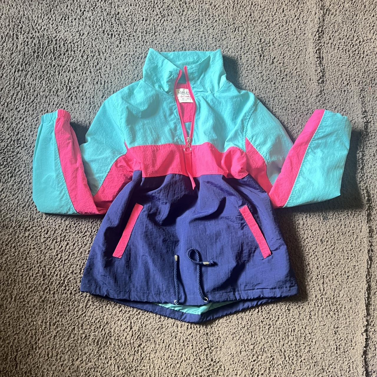 80s color block windbreaker jacket. Depop