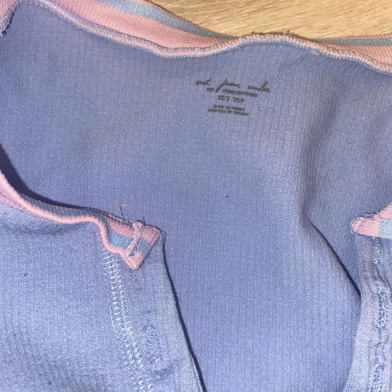 Urban Outfitters Women's Blue and Pink Crop-top | Depop