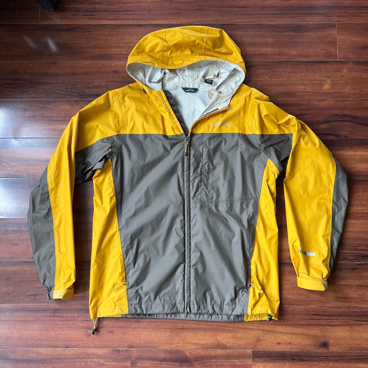 Eddie Bauer Men's Yellow and Grey Coat | Depop