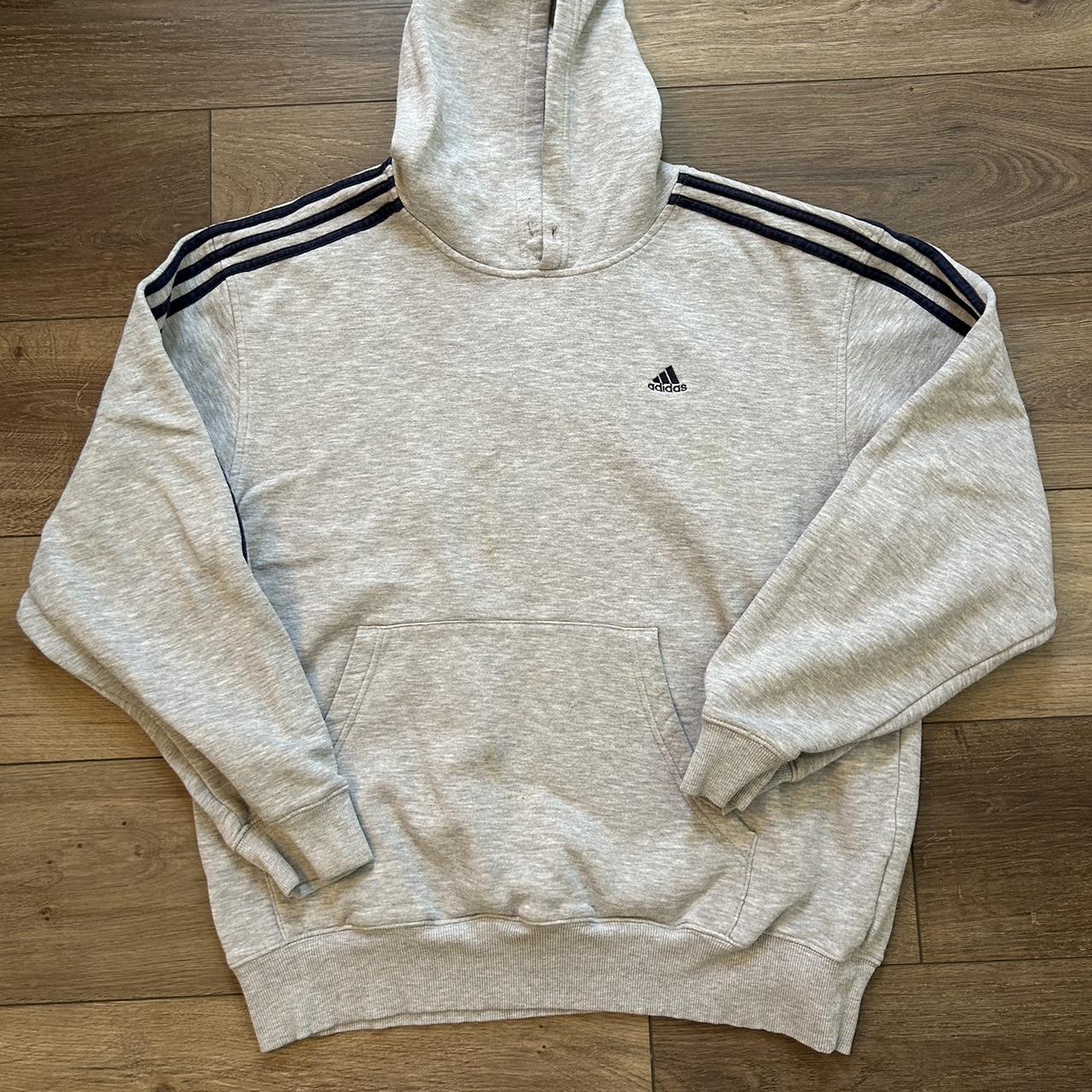 vintage Adidas Gray Hoodie Essential Large. See... - Depop