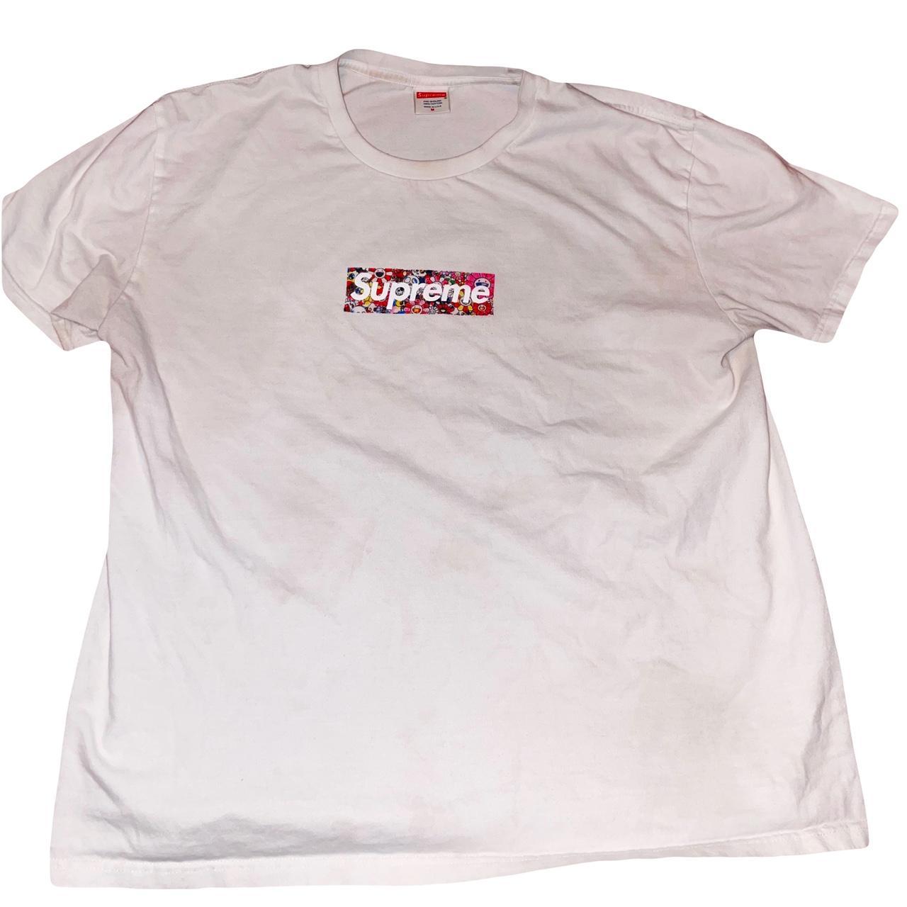 Supreme Red on White Box Logo Tee, Size Large. Used - Depop