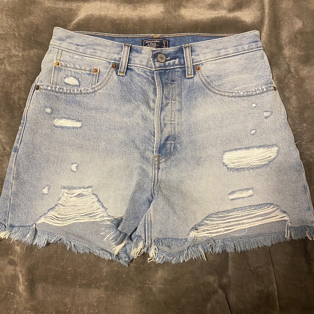 Abercrombie & Fitch Women's Blue Shorts | Depop