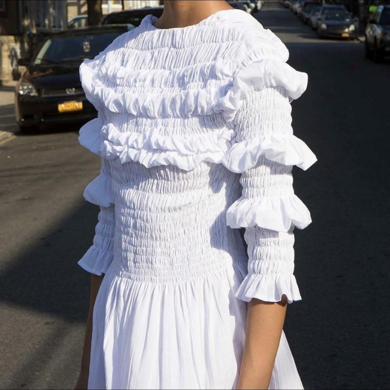 TACH, CAPRI DRESS Crisp cotton mini dress Smocked... Depop