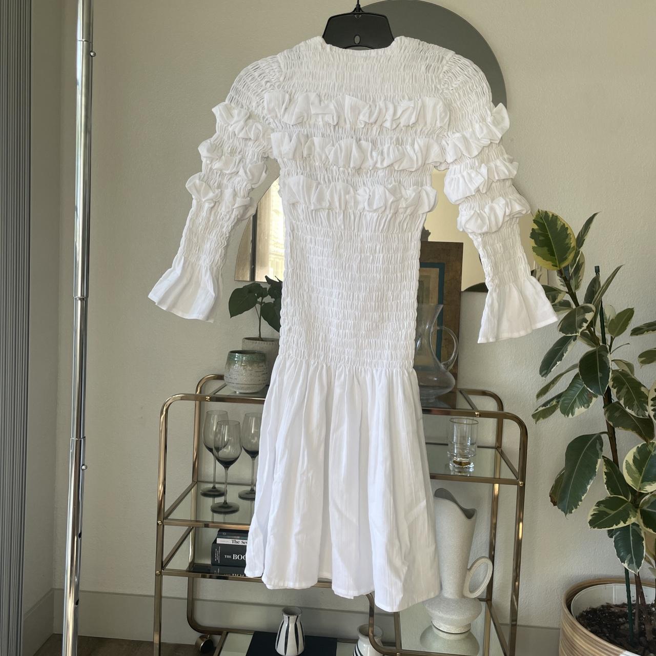 TACH, CAPRI DRESS Crisp cotton mini dress Smocked... Depop