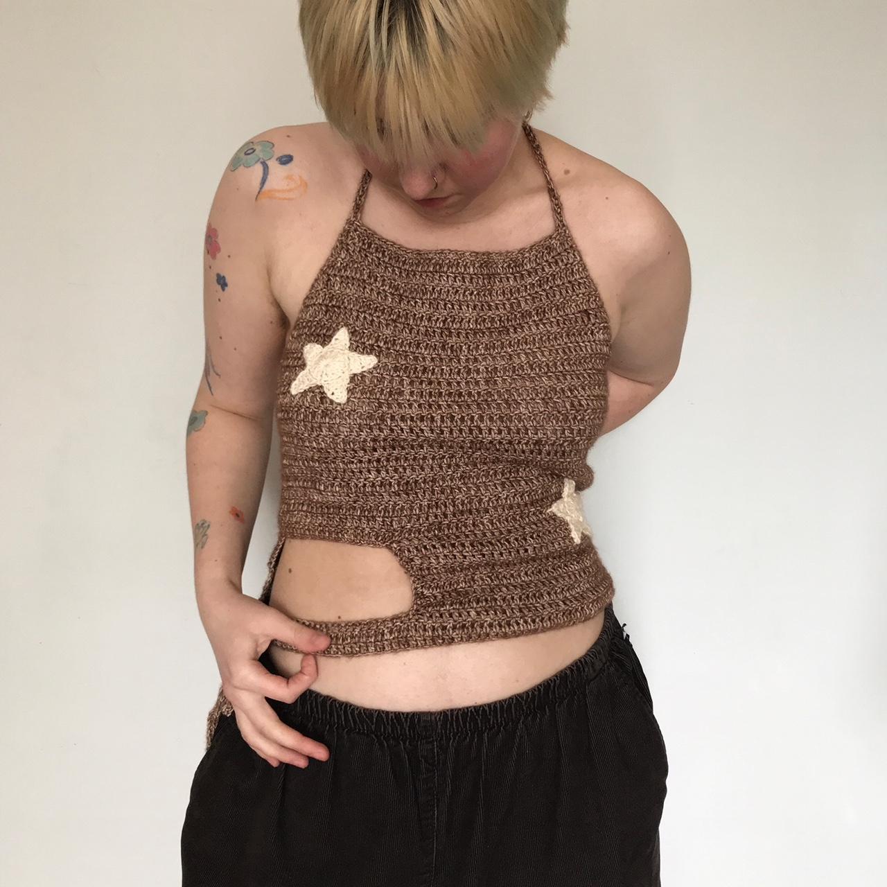 Crochet Star Halter Top super soft and stretchy Depop