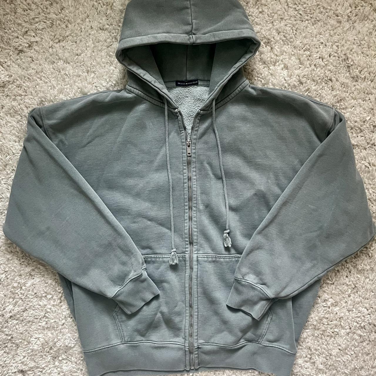 Green brandy Melville zip up Depop