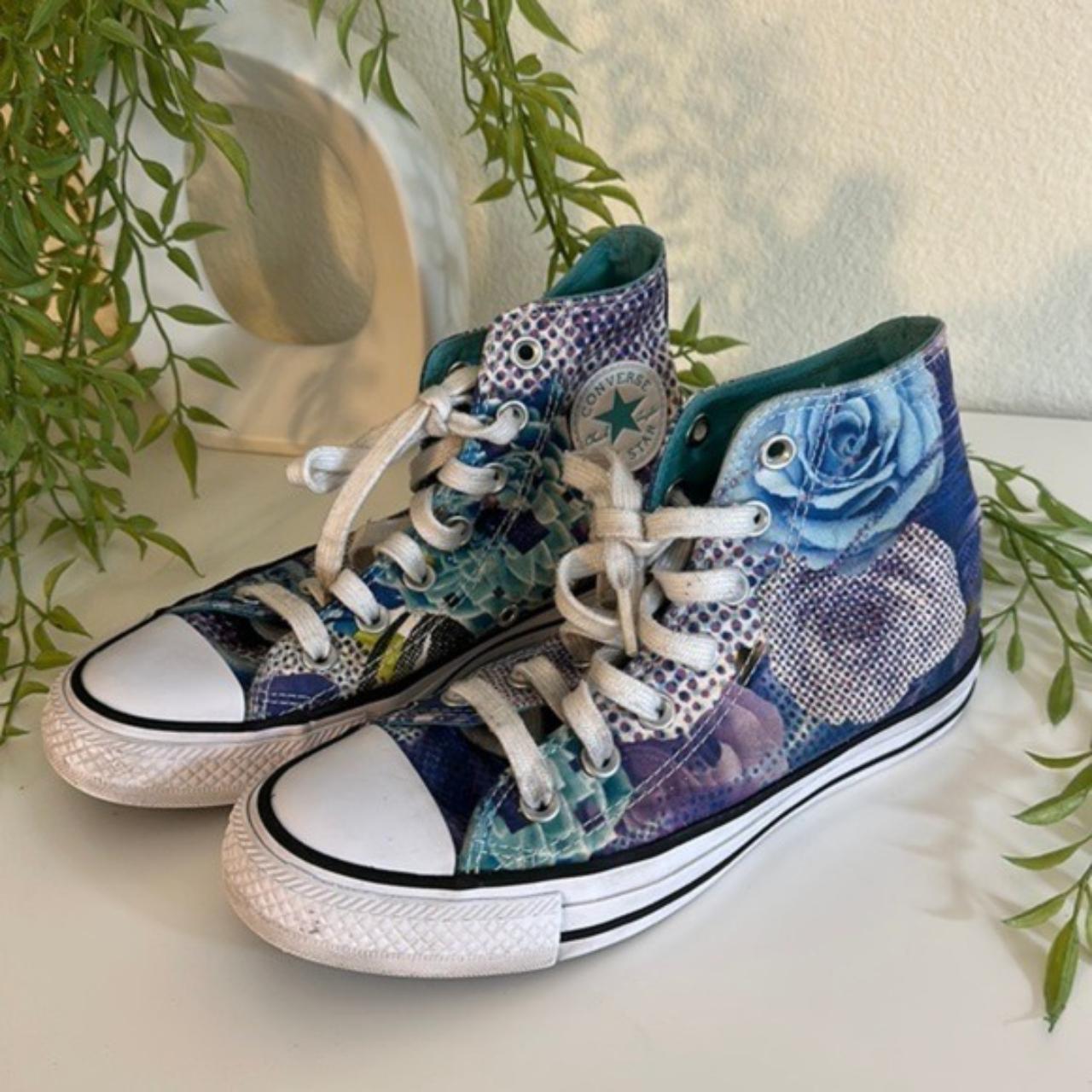 Purple floral best sale converse