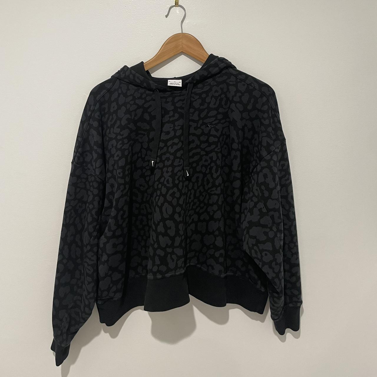 nike leopard hooded shirts & tops