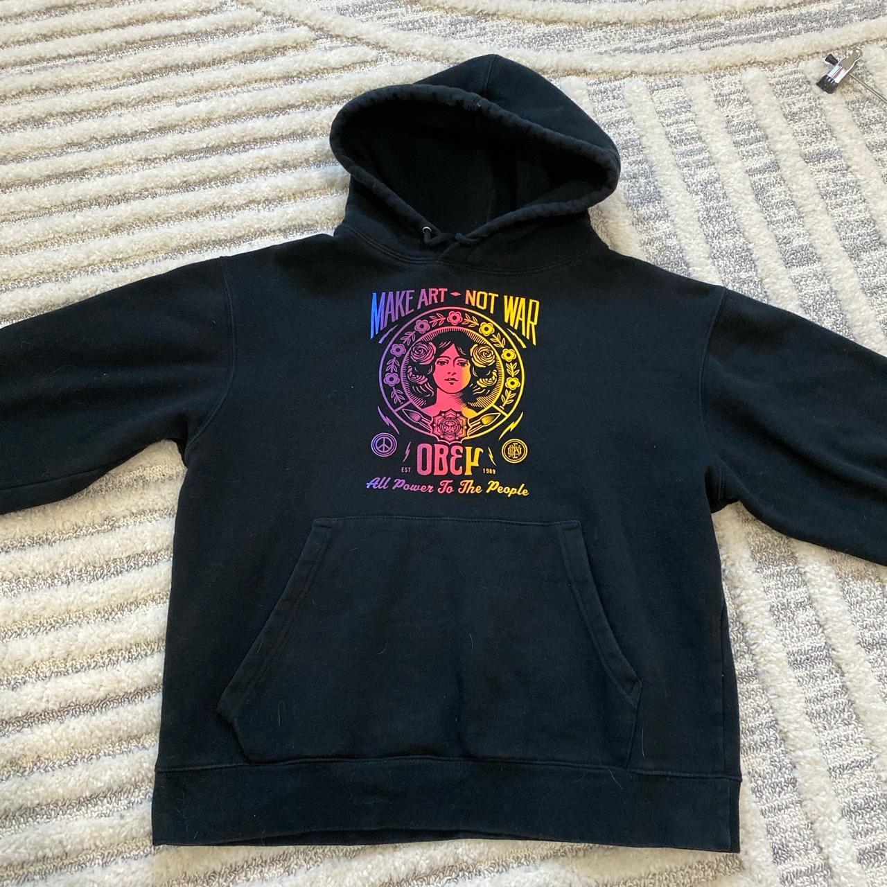 Make art not war OBEY hoodie super soft and