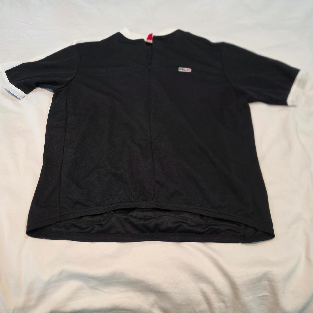 Double rl men's vintage preloved black and white sportswear biker gorpcore jersey