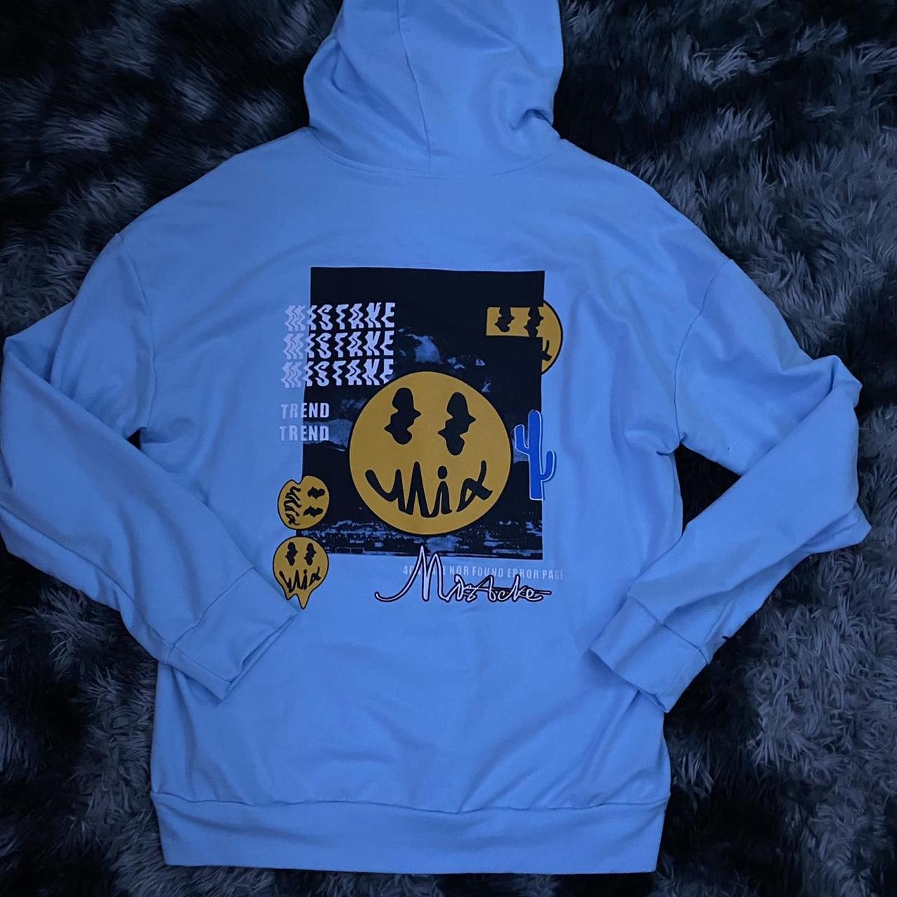 SHEIN Men's Blue and Yellow Hoodie Depop