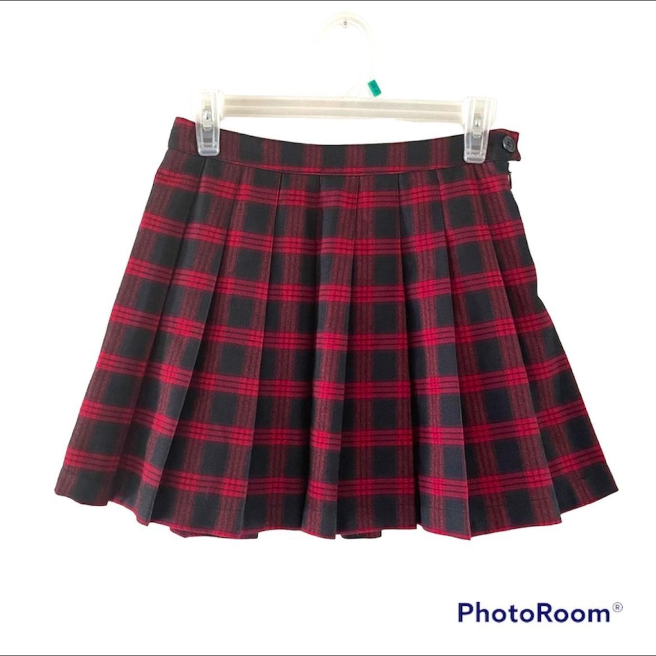 Blue plaid on sale skirt forever 21