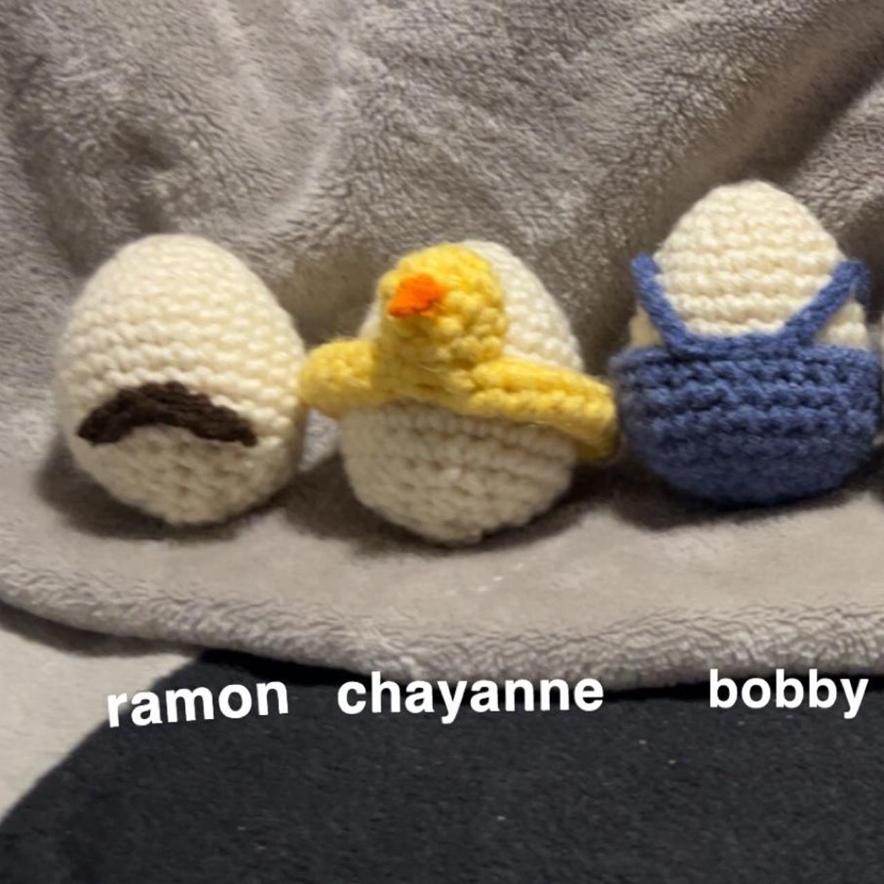 handmade crocheted QSMP eggs. Crocheted eggs are the... - Depop