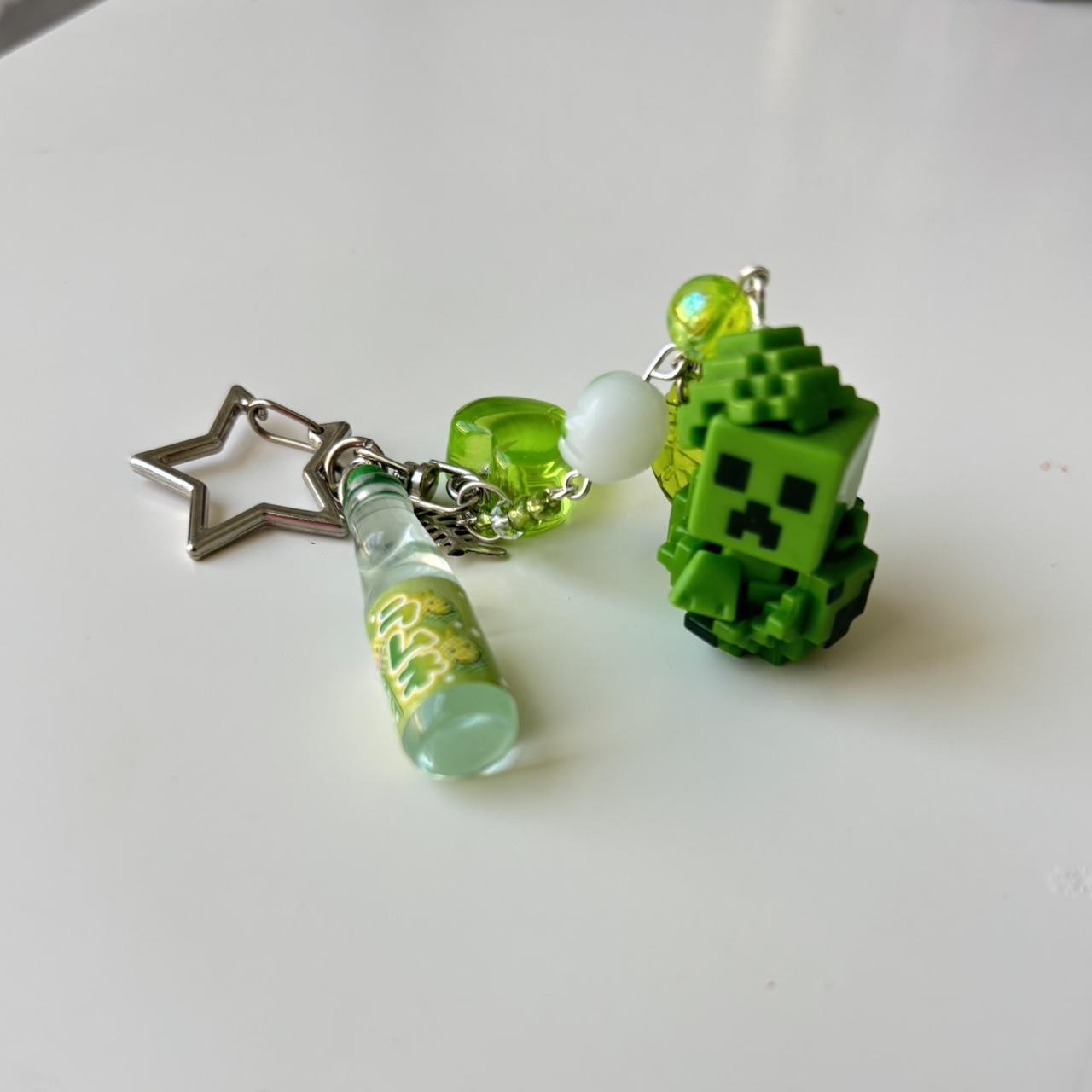 Minecraft Creeper keychain cute handmade scene charm... | Depop