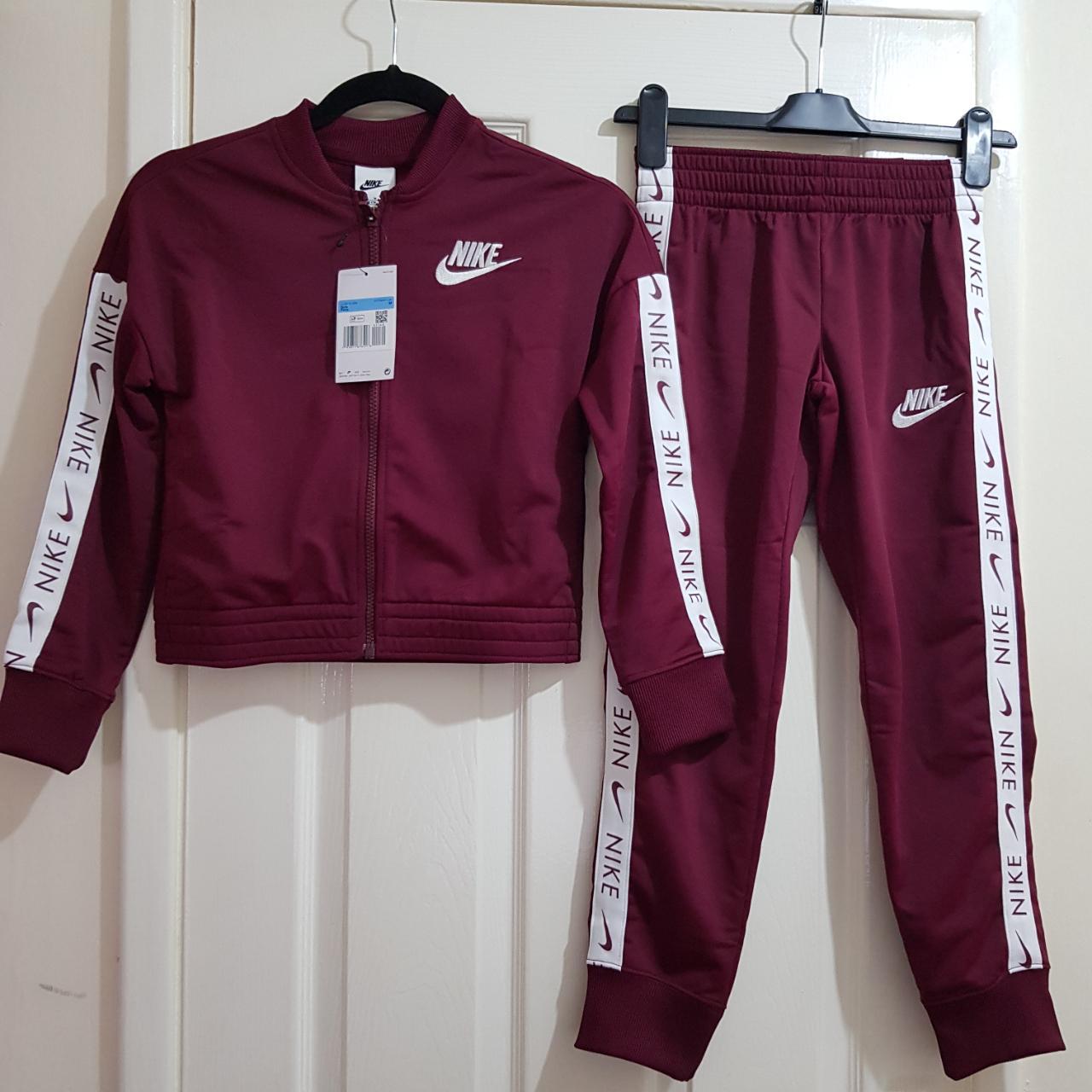 womens burgundy nike tracksuit