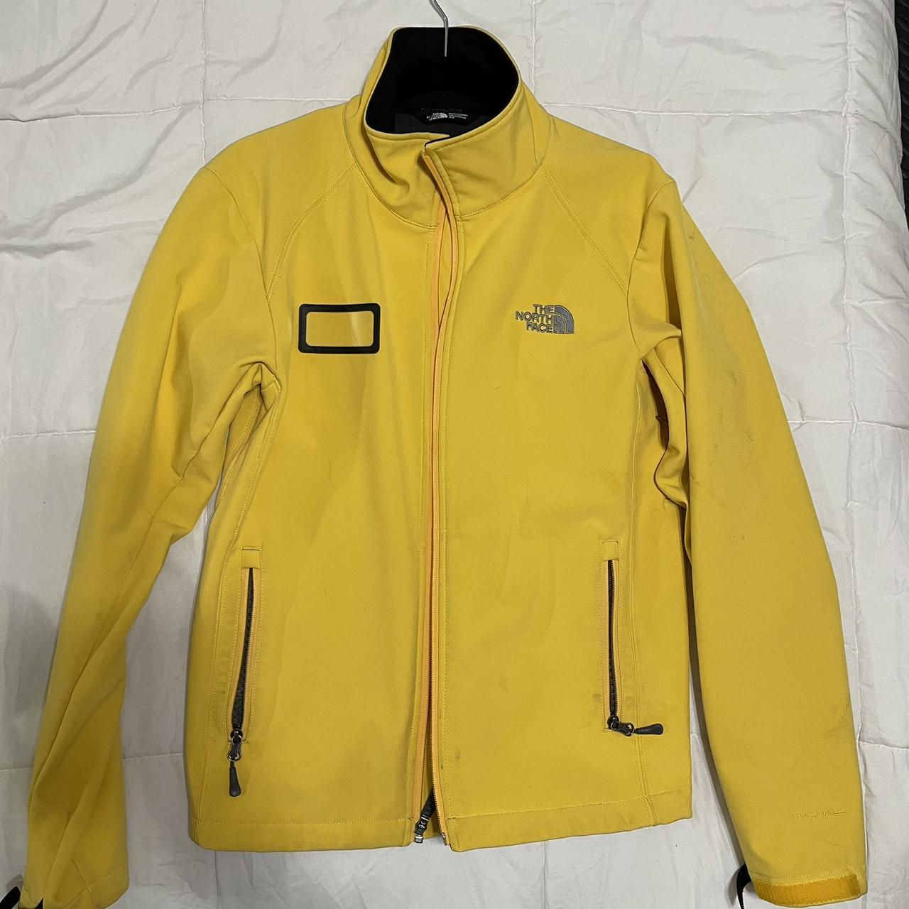 The North Face Men's Yellow and Cream Jacket | Depop