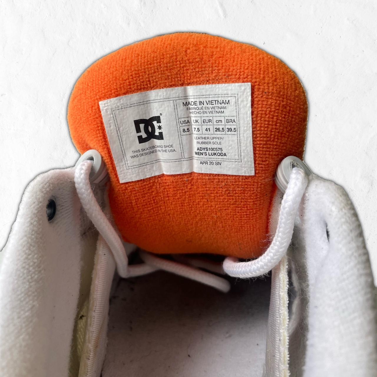 DC Shoes Men's White and Orange Trainers | Depop