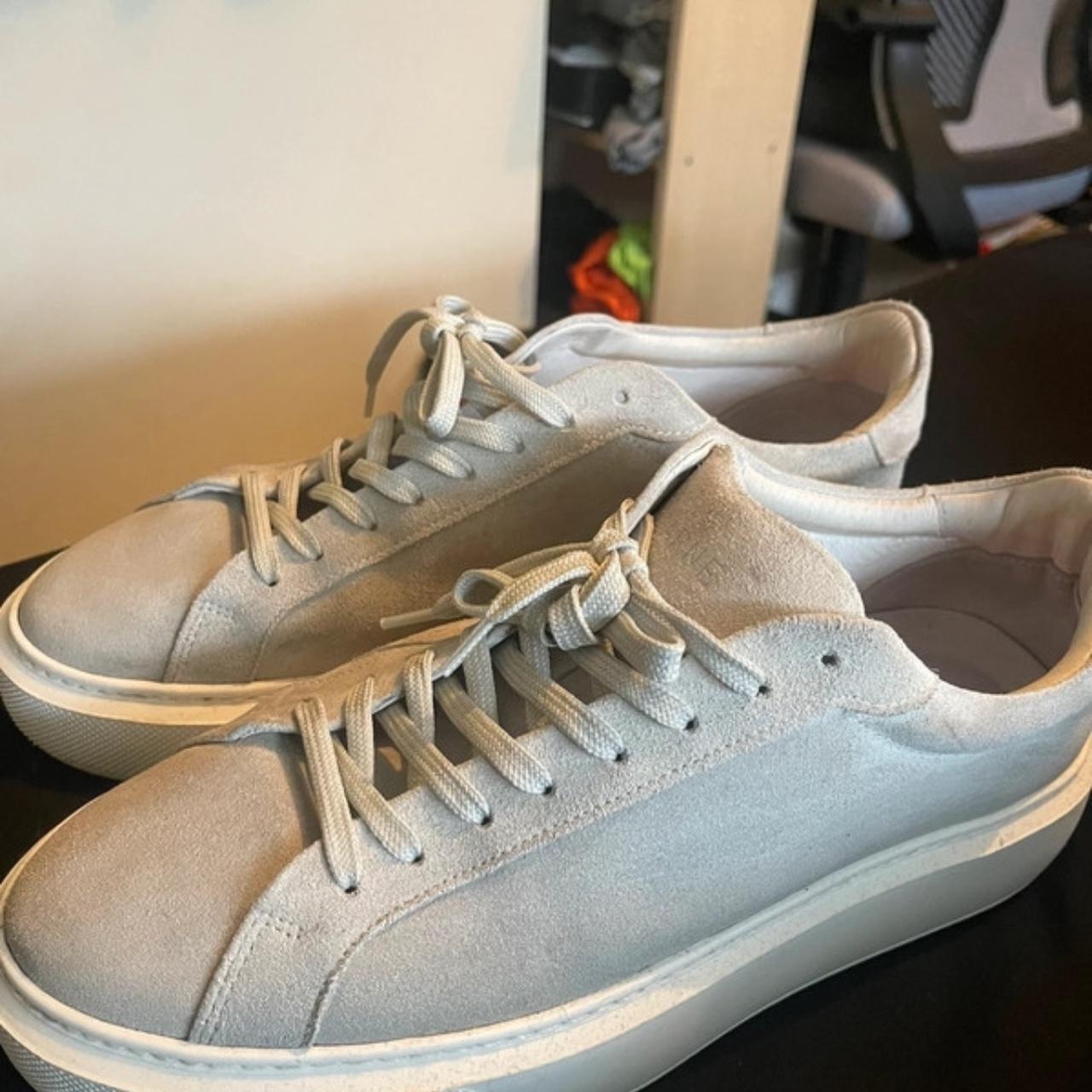 Arne Essential Suede Trainers in Light Grey Only... - Depop