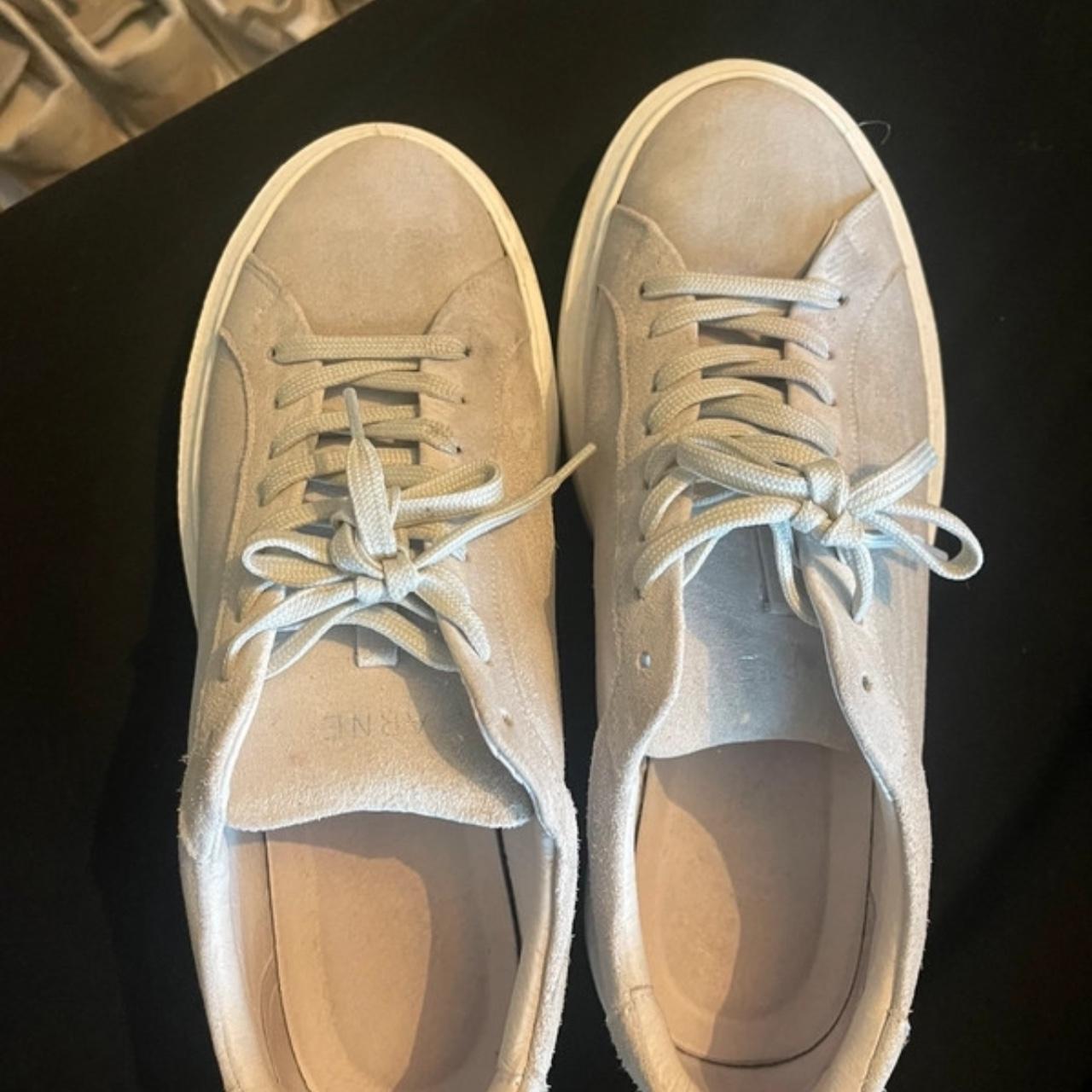 Arne Essential Suede Trainers in Light Grey Only... - Depop