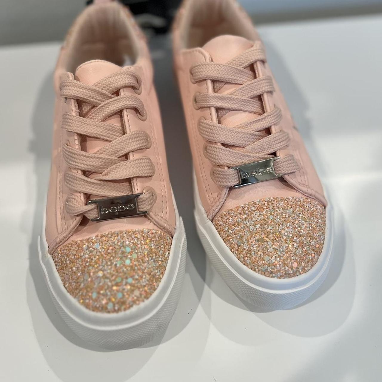 BEBE Little Girls Shoes size 12 Pink with Glitter... - Depop